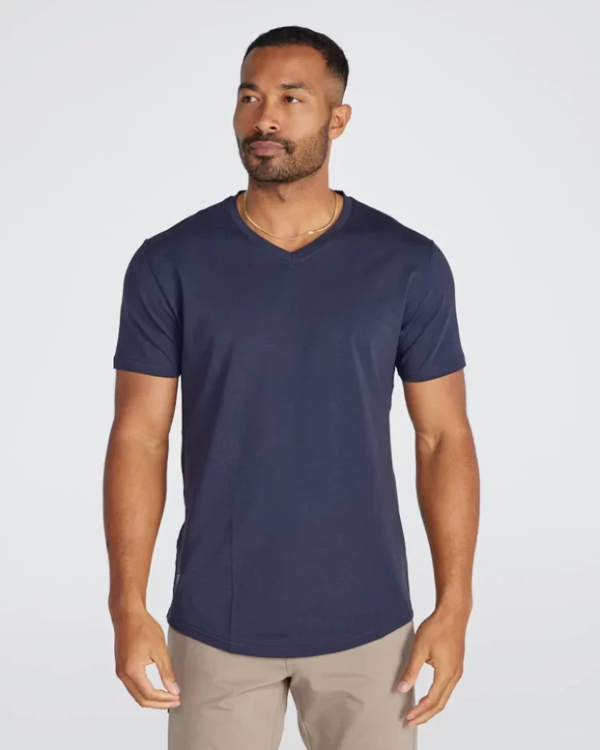 Polera Corte Curvo, Cuello V: LUX